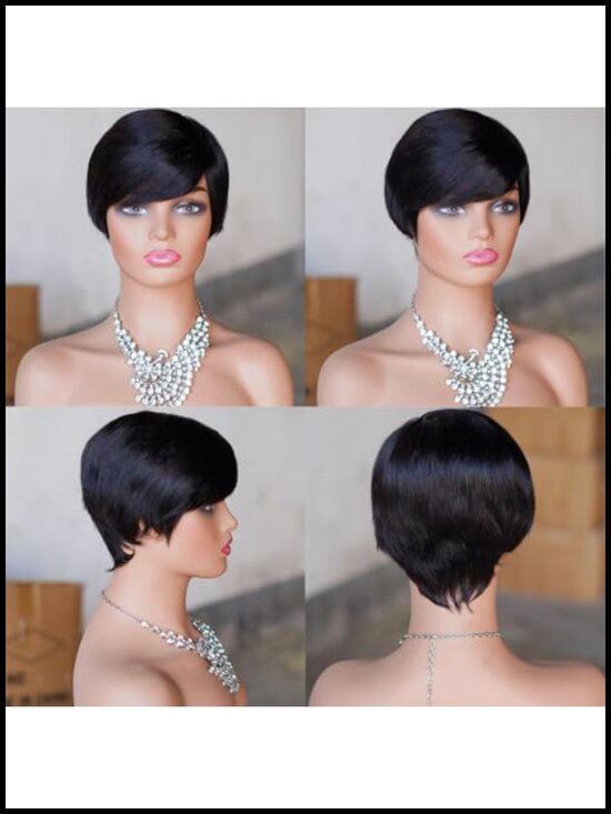 Pixie Cut Wig Brazilian Human Hair Short Layered Machine Made Glueless Bob 6 main image 5